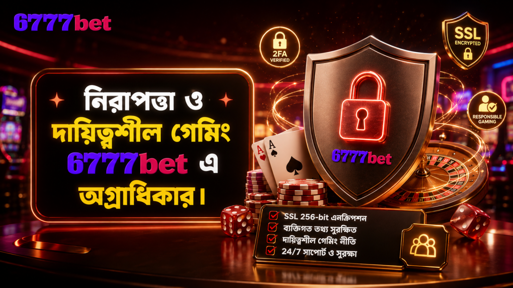 নিরাপত্তা ও দায়িত্বশীল গেমিং 6777bet এ অগ্রাধিকার।